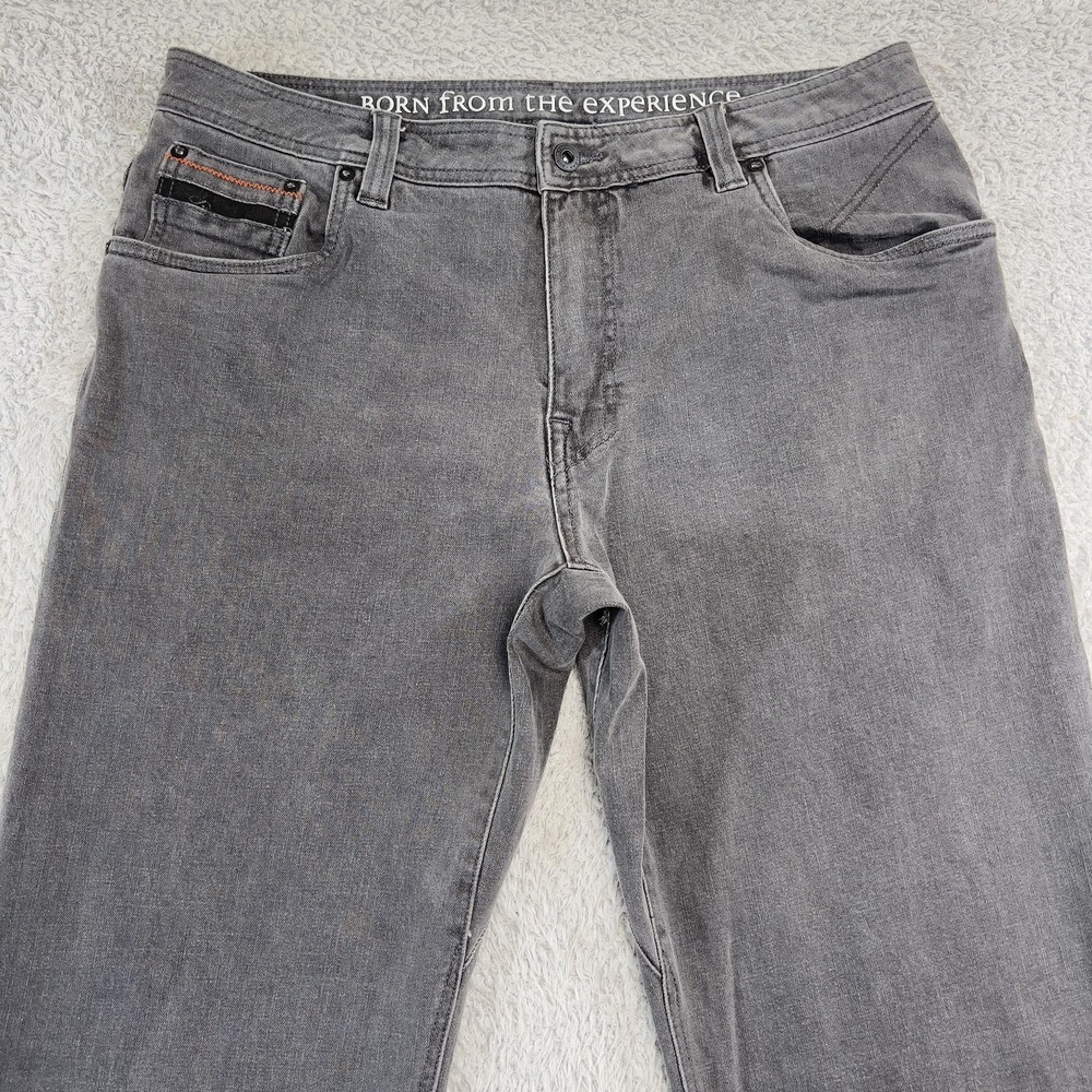 PrAna Jeans Mens 35x32 Gray Straight Stretch Organic Cotton Denim M41173402 - Picture 3 of 10